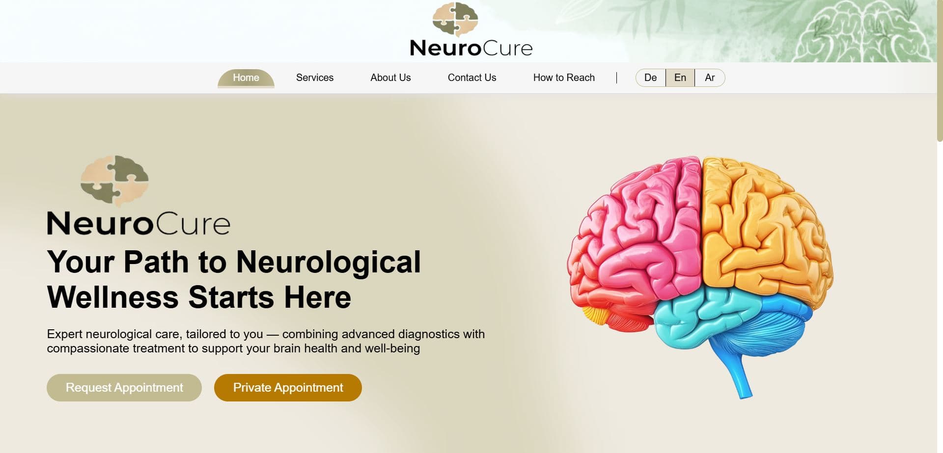 NeuroCure - A website for a Neurology clinic in Vienna of Dr. Muhammed Yacob